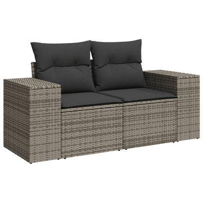 vidaXL Salon de jardin 4 pcs avec coussins Gris Résine tressée
