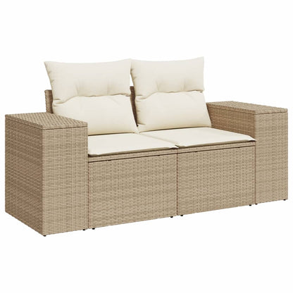 vidaXL Ensemble de canapés de jardin 5 pcs avec coussins Beige résine tressée
