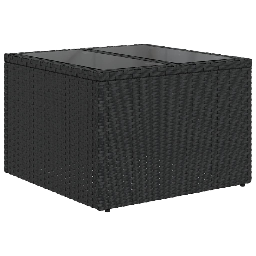 vidaXL Ensemble de canapés de jardin 8 pièces avec coussins résine tressée noir