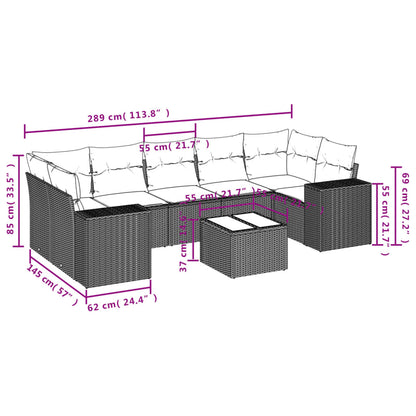 vidaXL Canapé d'angle de jardin 8 pcs avec coussins Résine tressée Beige
