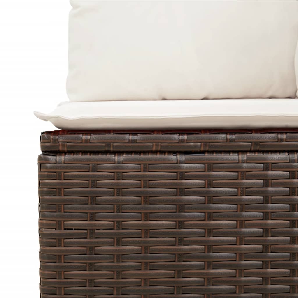 vidaXL Ensemble de canapés de jardin 9 pcs avec coussins résine tressée marron