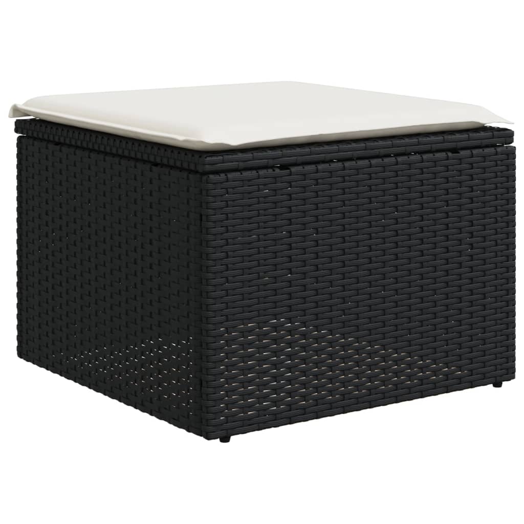 vidaXL Ensemble de canapés de jardin 4 pièces avec coussins en résine tressée noir