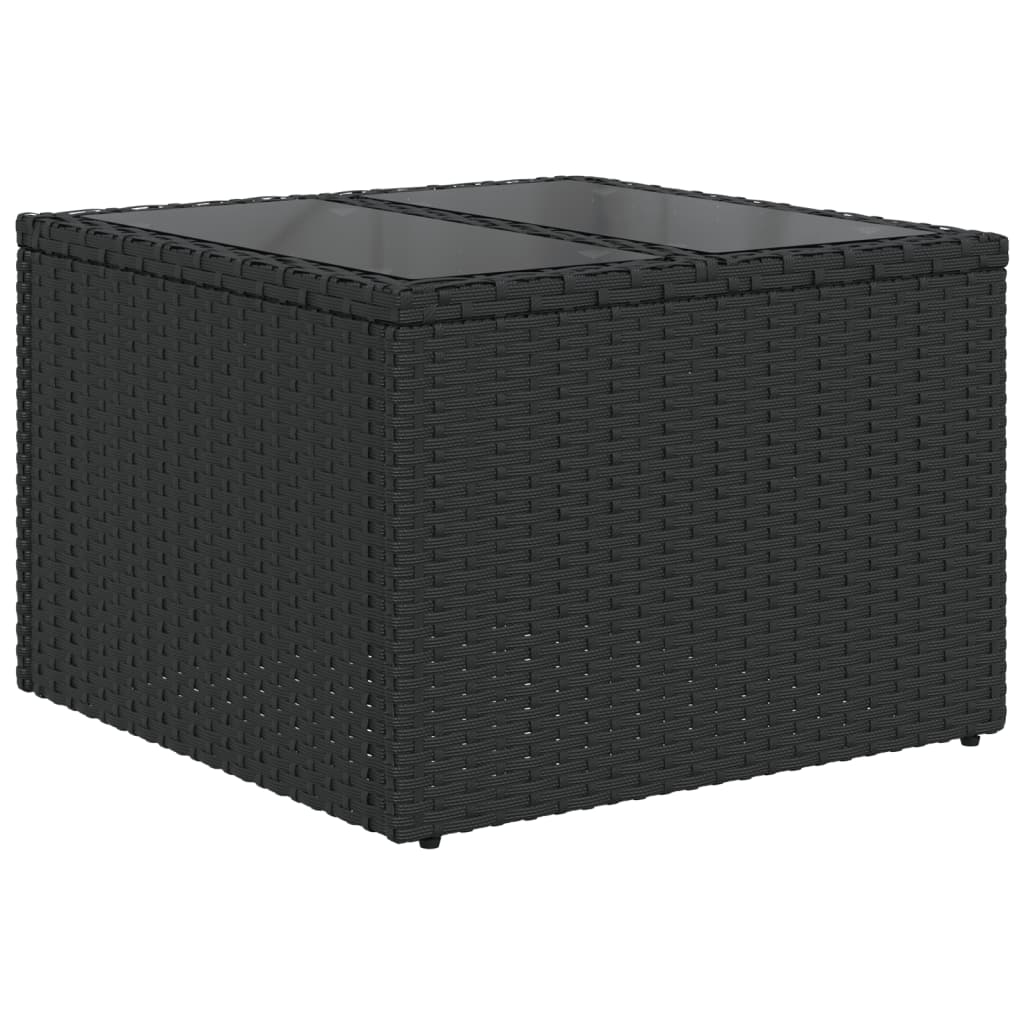 vidaXL Salon de jardin 6 pcs avec coussins Noir Résine tressée