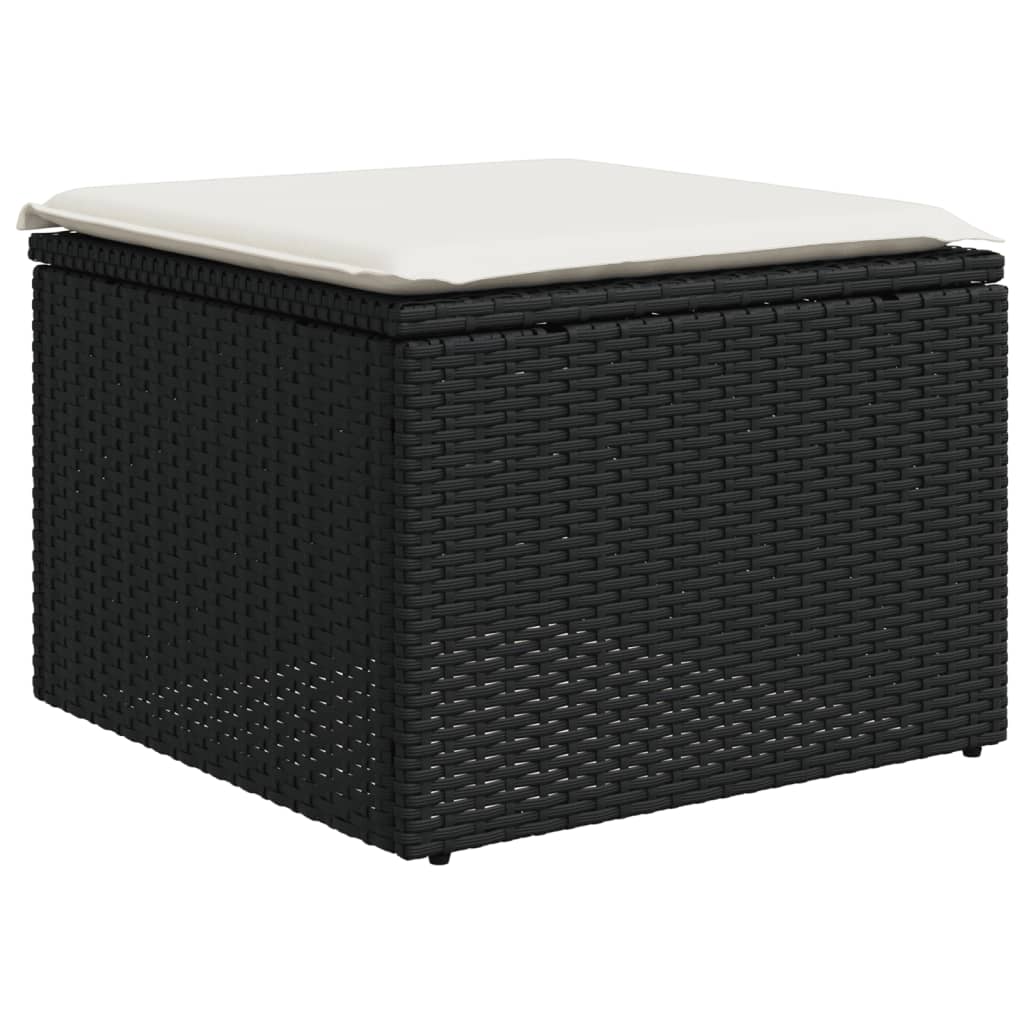 vidaXL Salon de jardin 6 pcs avec coussins Noir Résine tressée