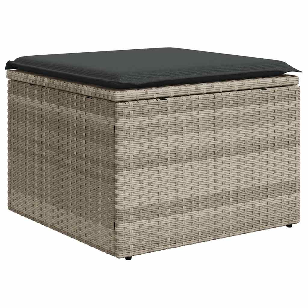 vidaXL Salon de jardin 6 pcs avec coussins Gris clair résine tressée