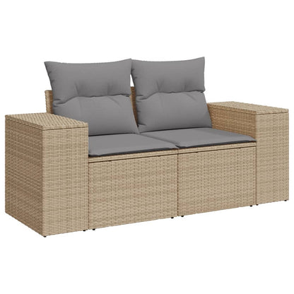 vidaXL Ensemble de canapés de jardin 5 pcs avec coussins Beige résine tressée