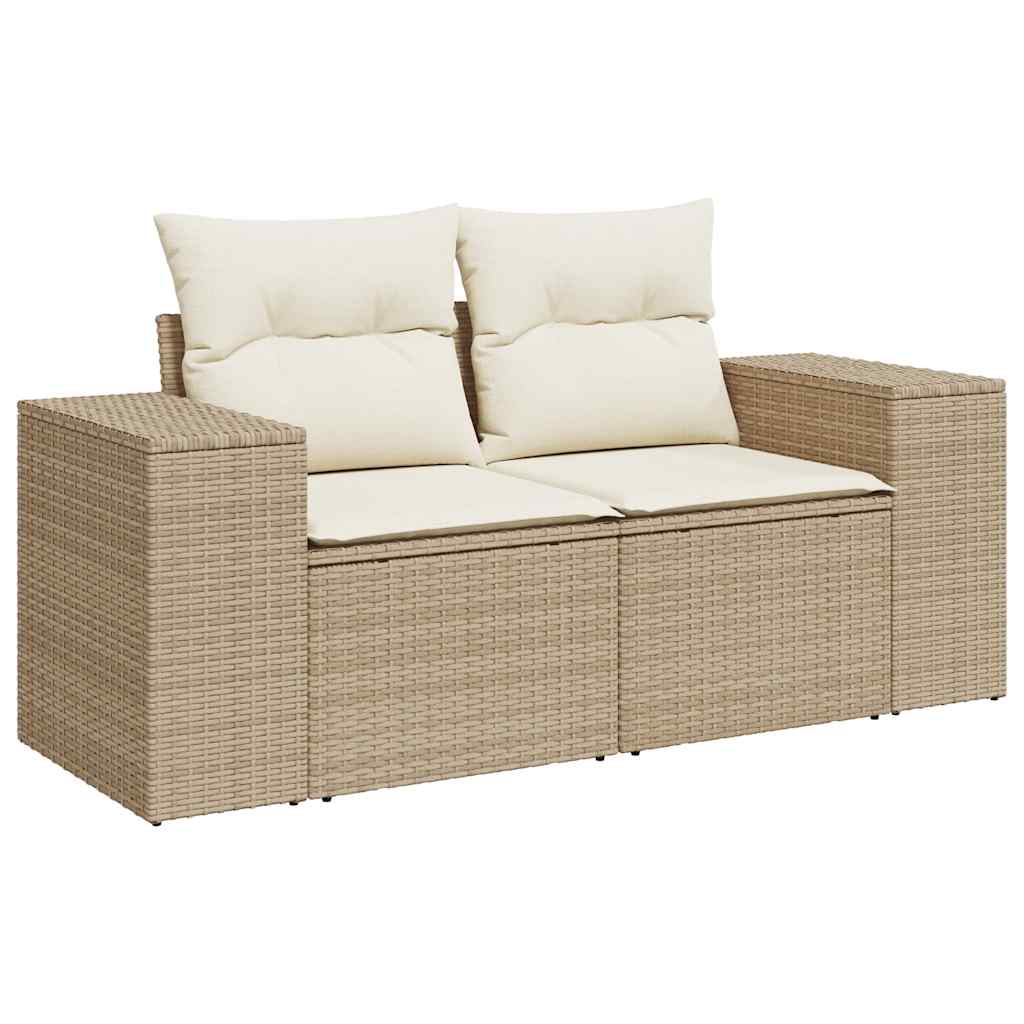 vidaXL Salon de jardin 6 pcs avec coussins beige résine tressée
