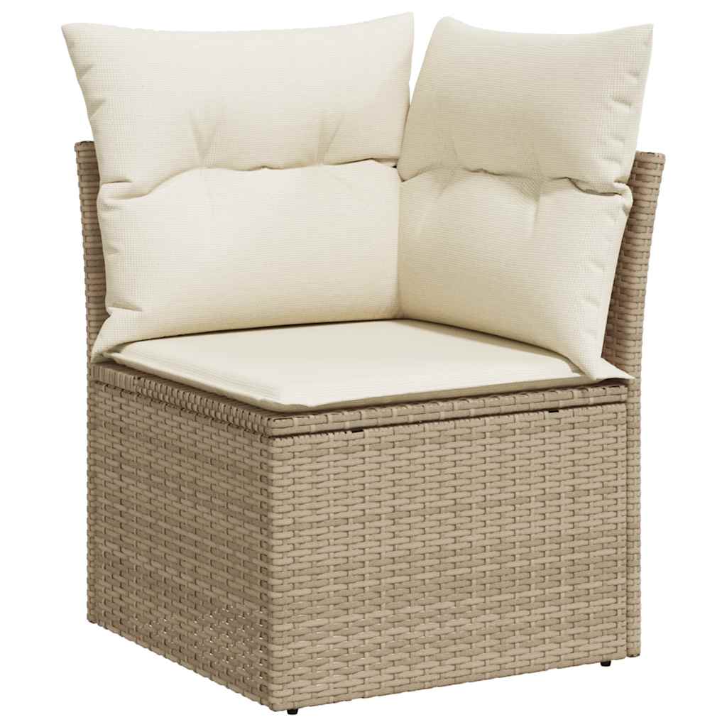 vidaXL Salon de jardin 6 pcs avec coussins beige résine tressée