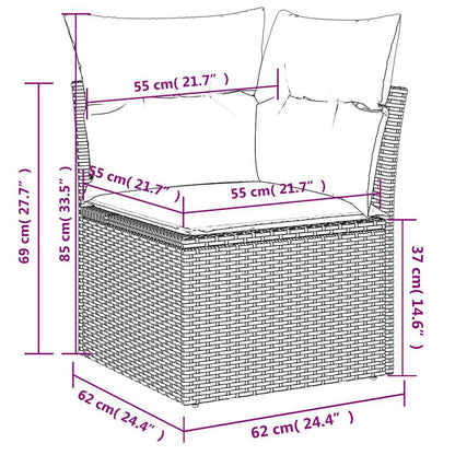vidaXL Salon de jardin 6 pcs avec coussins beige résine tressée