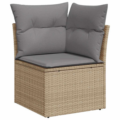 vidaXL Salon de jardin 6 pcs avec coussins beige résine tressée