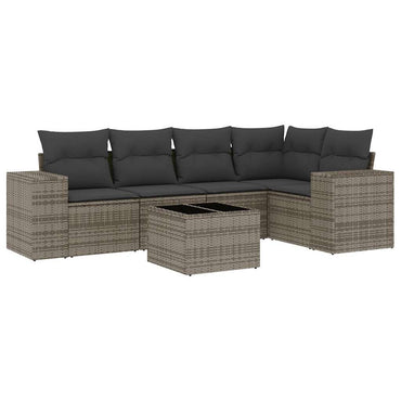 vidaXL Ensemble de canapés de jardin 6 pcs avec coussins gris résine tressée