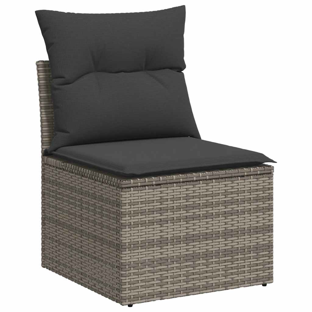 vidaXL Ensemble de canapés de jardin 6 pcs avec coussins gris résine tressée