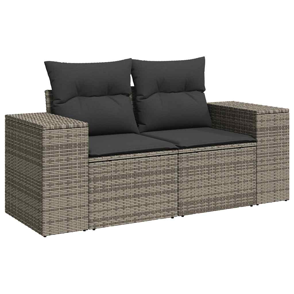 vidaXL Ensemble de canapés de jardin 6 pcs avec coussins gris résine tressée