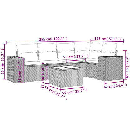 vidaXL Ensemble de canapés de jardin 6 pcs avec coussins gris résine tressée