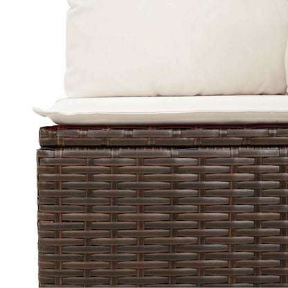 vidaXL Salon de jardin 6 pcs avec coussins Marron Résine tressée