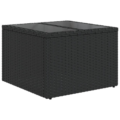 vidaXL Salon de jardin 6 pcs avec coussins Noir Résine tressée