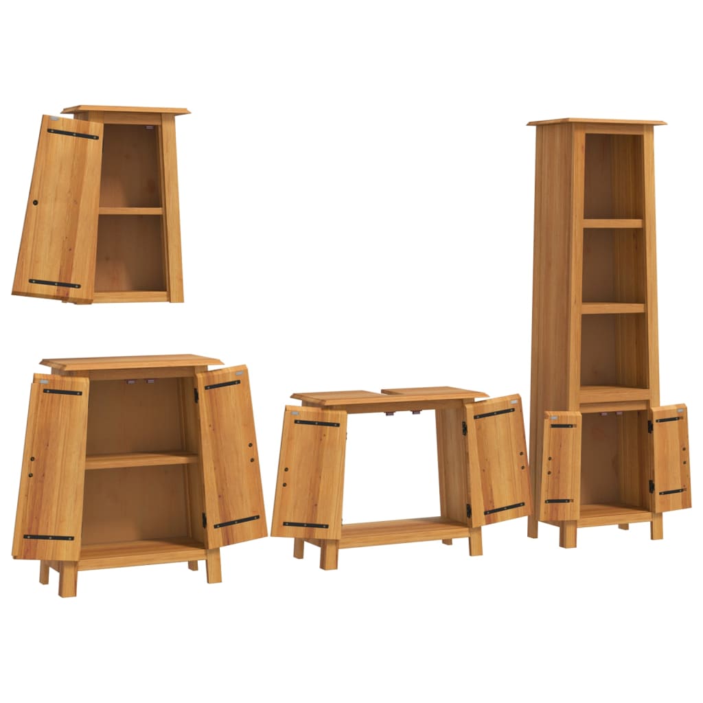 vidaXL Ensemble de meubles de salle de bain 4 pcs Bois de pin massif