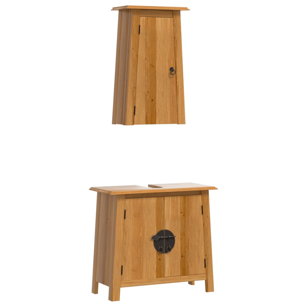 vidaXL Ensemble de meubles de salle de bain 2 pcs en bois de pin massif