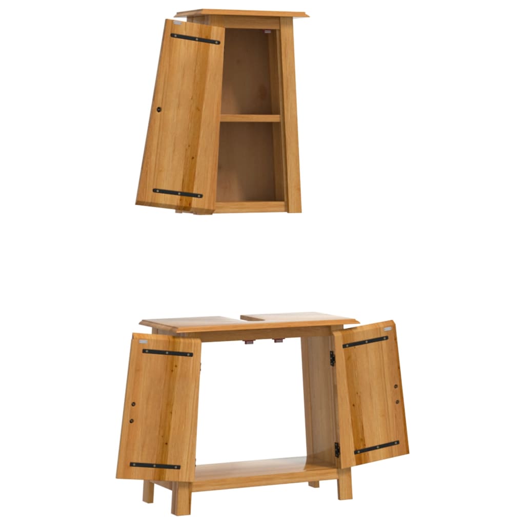vidaXL Ensemble de meubles de salle de bain 2 pcs en bois de pin massif