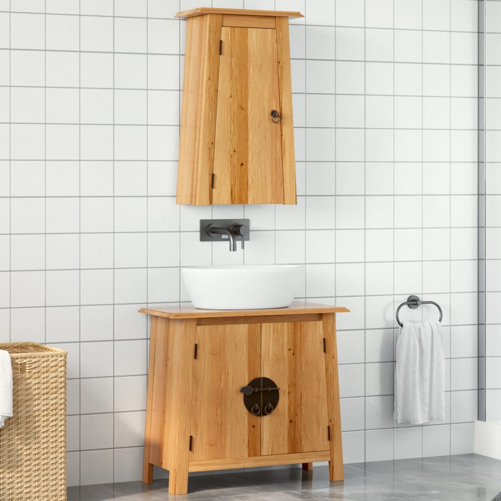vidaXL Ensemble de meubles de salle de bain 2 pcs en bois de pin massif