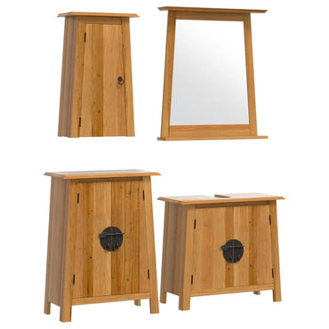 vidaXL Ensemble de 4 meubles de salle de bain en pin massif