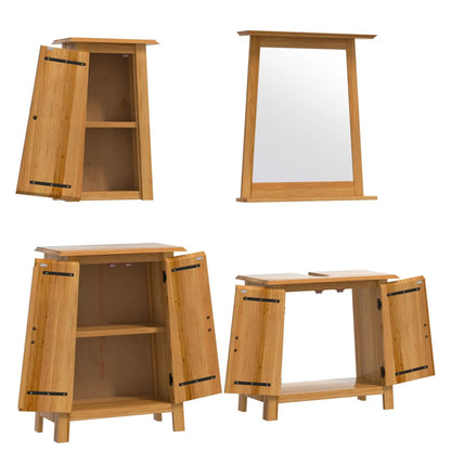 vidaXL Ensemble de 4 meubles de salle de bain en pin massif