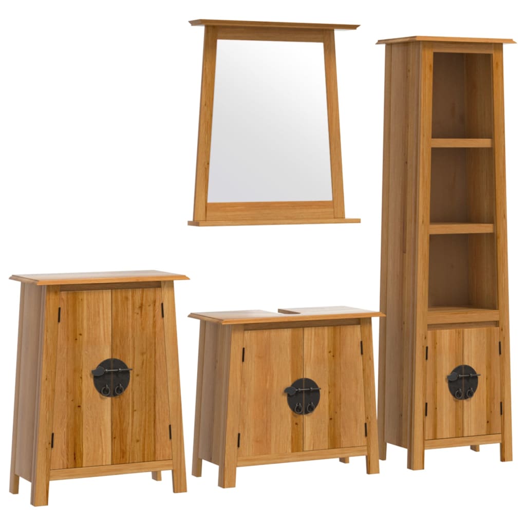 vidaXL Ensemble de 4 meubles de salle de bain en pin massif