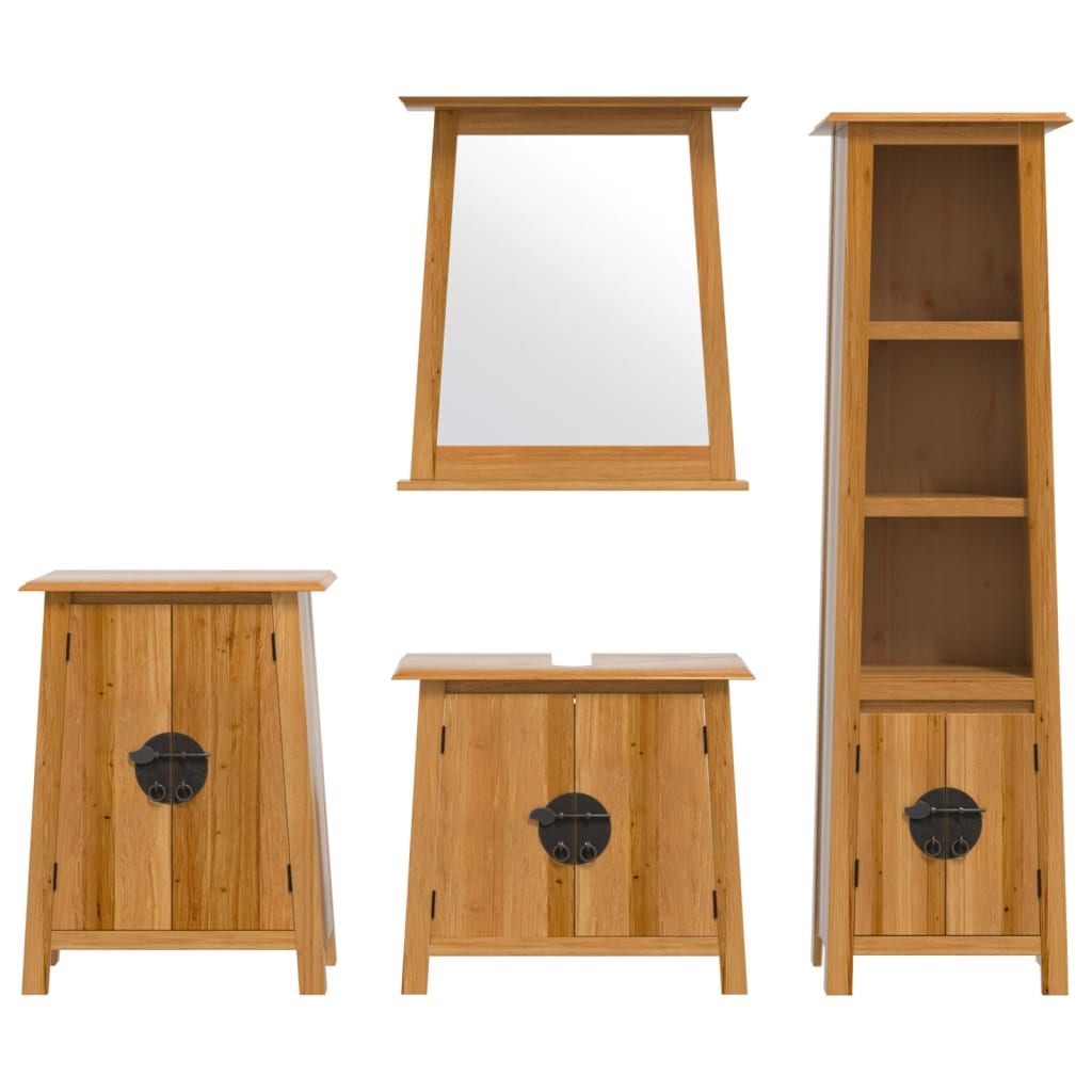 vidaXL Ensemble de 4 meubles de salle de bain en pin massif