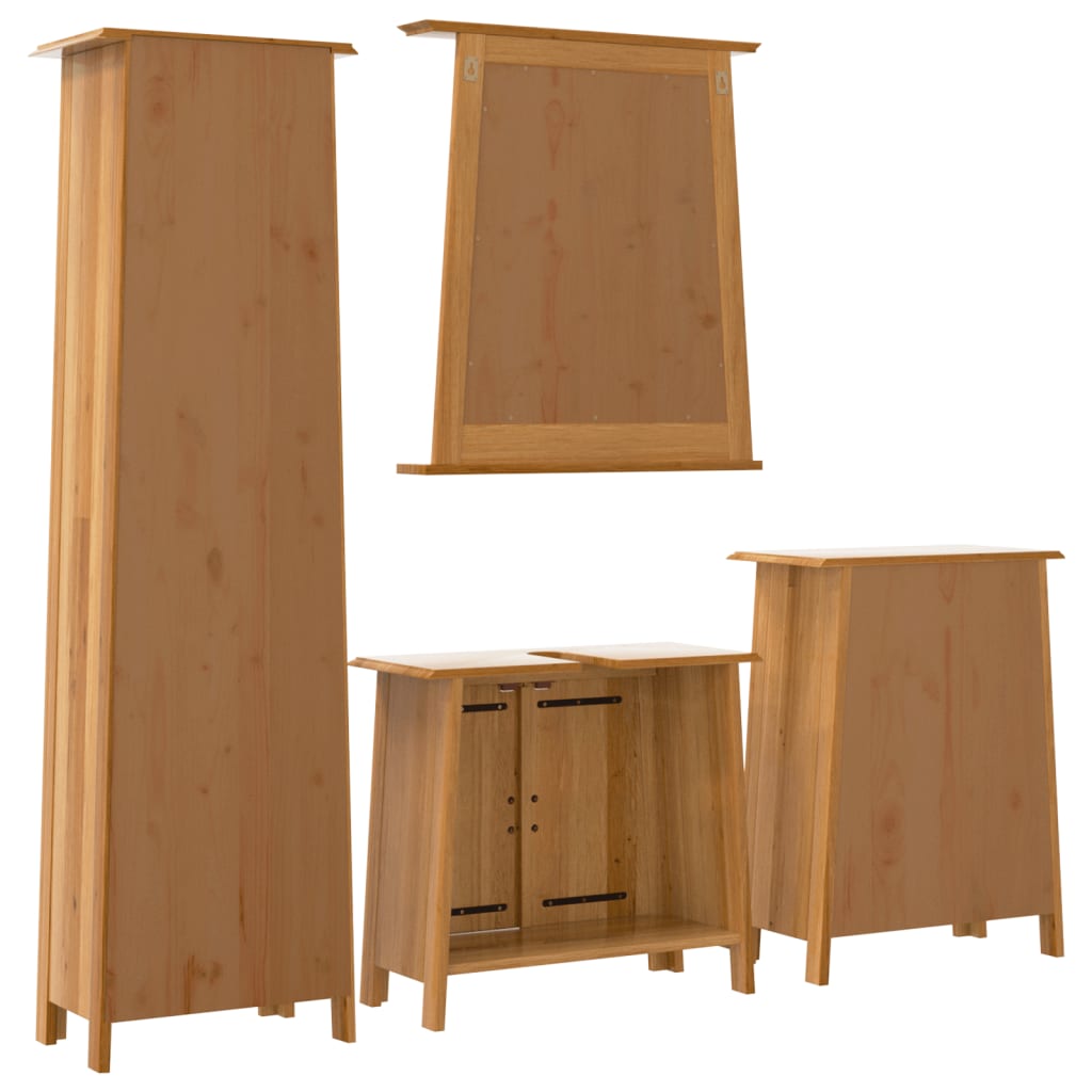 vidaXL Ensemble de 4 meubles de salle de bain en pin massif