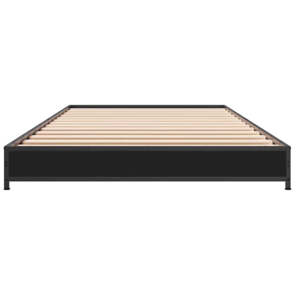 vidaXL Bettgestell Schwarz 90x190 cm Holzwerkstoff und Metall