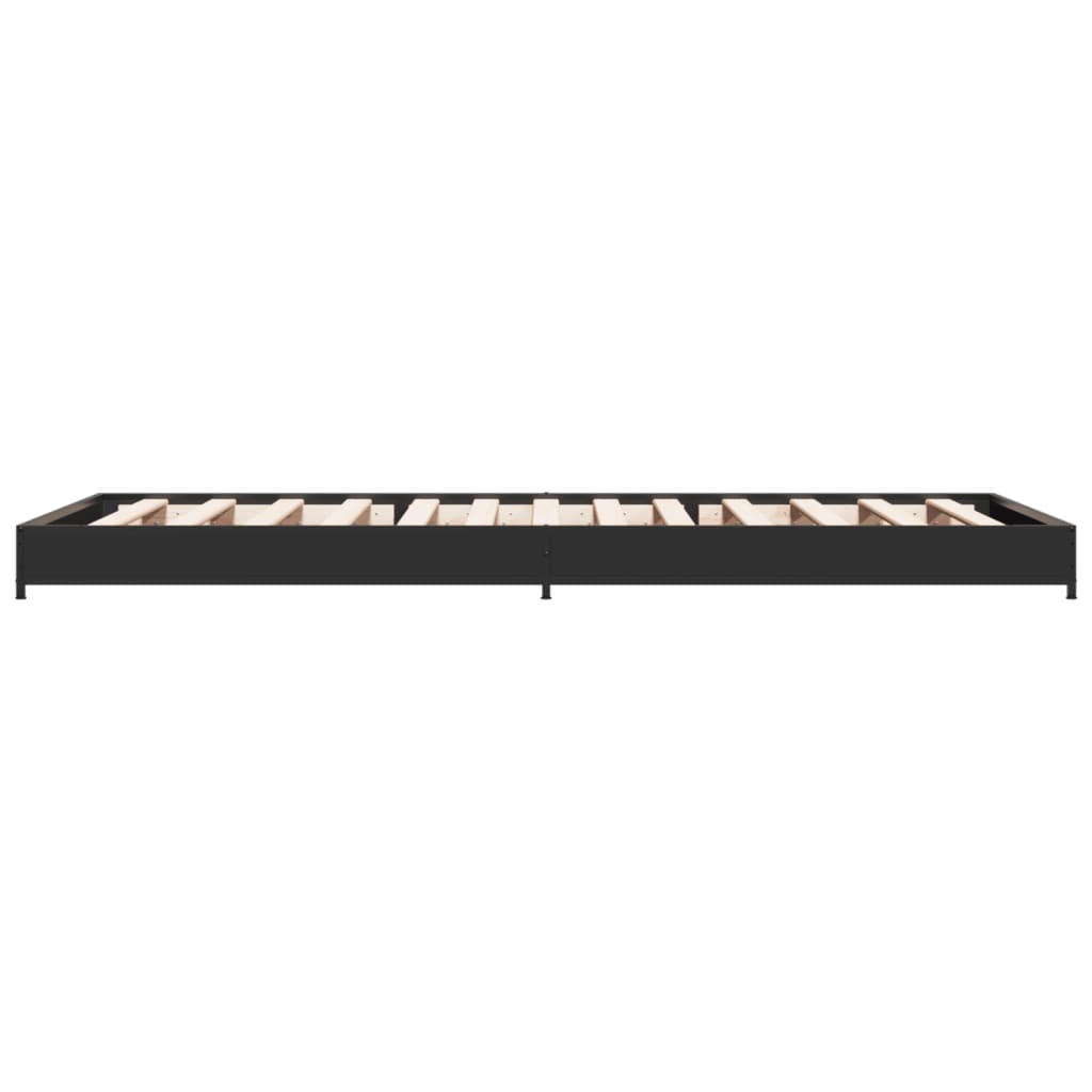 vidaXL Bettgestell Schwarz 90x190 cm Holzwerkstoff und Metall