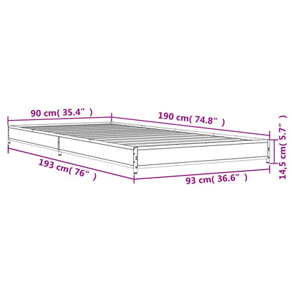 vidaXL Bettgestell Schwarz 90x190 cm Holzwerkstoff und Metall