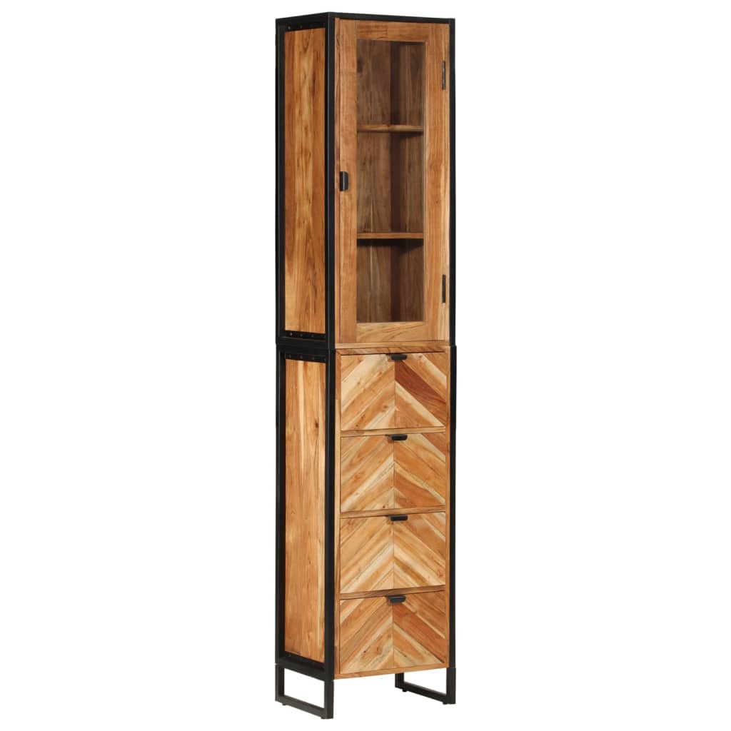 vidaXL Badschrank 40x27x190 cm Eisen und Massivholz Akazie