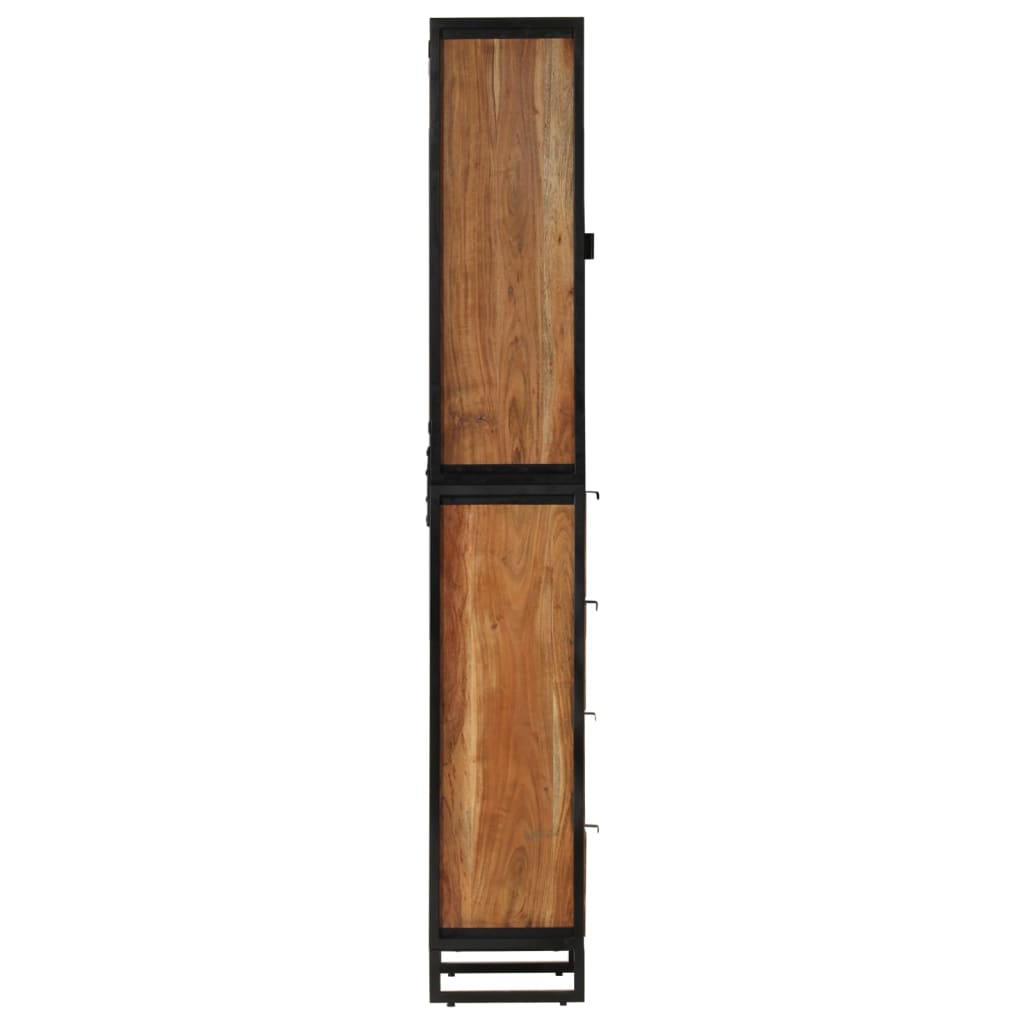vidaXL Badschrank 40x27x190 cm Eisen und Massivholz Akazie