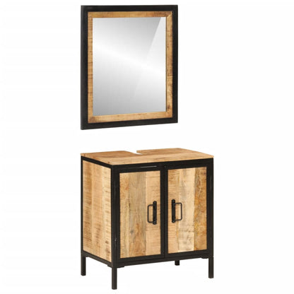 vidaXL 2-tlg. Badmöbel-Set Eisen und Massivholz Mango