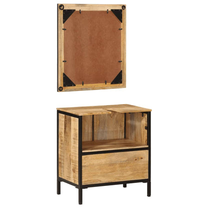 vidaXL 2-tlg. Badmöbel-Set Eisen und Massivholz Mango