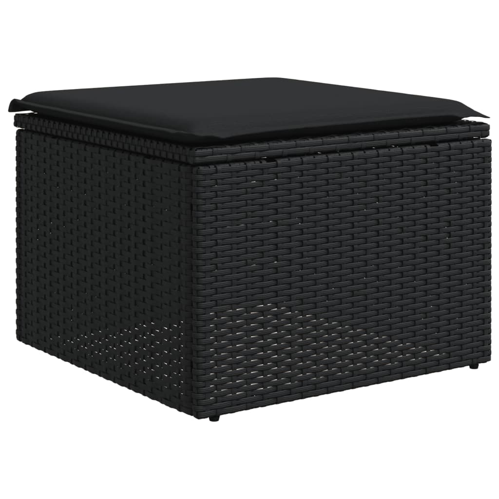 vidaXL Ensemble de canapés de jardin 4 pièces avec coussins en résine tressée noir