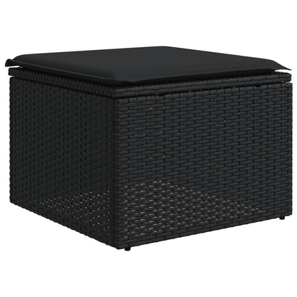 vidaXL Ensemble de canapés de jardin 4 pièces avec coussins en résine tressée noir