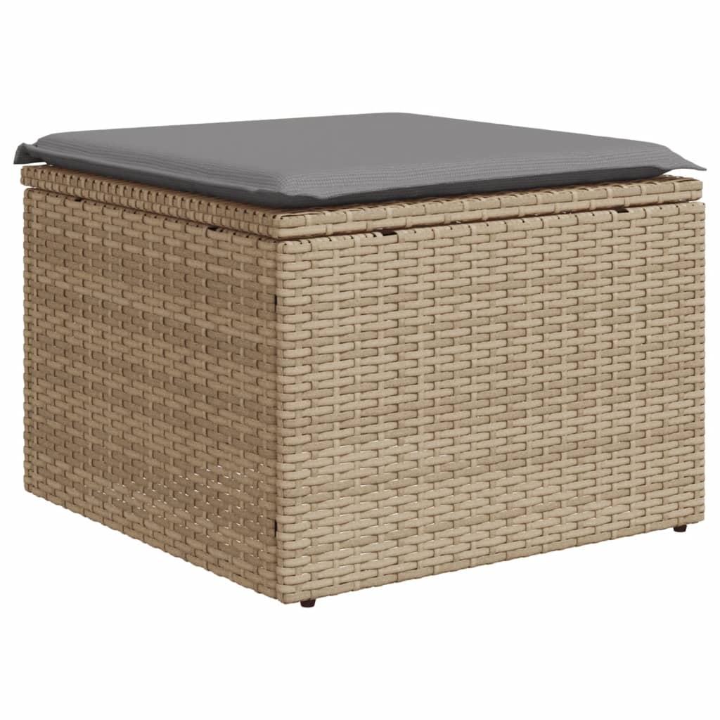 vidaXL 4-tlg. Garten-Sofagarnitur mit Kissen Beigemischung Poly Rattan