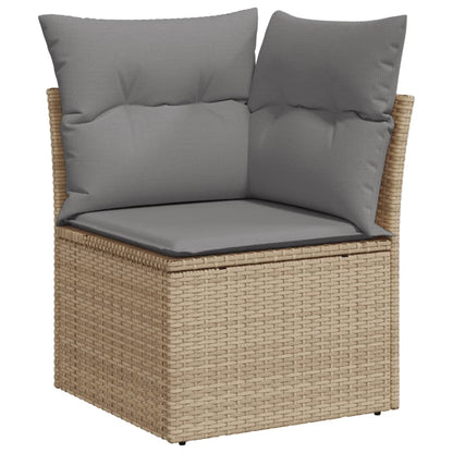 vidaXL 4-tlg. Garten-Sofagarnitur mit Kissen Beigemischung Poly Rattan