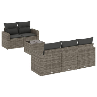 vidaXL Ensemble de canapés de jardin 6 pcs avec coussins gris résine tressée