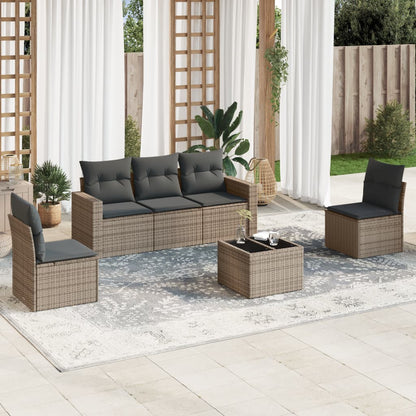 vidaXL Ensemble de canapés de jardin 6 pcs avec coussins gris résine tressée