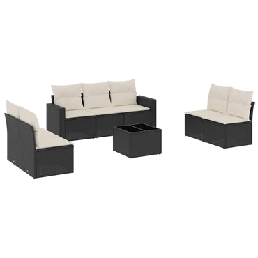 vidaXL Ensemble de canapés de jardin 8 pièces avec coussins résine tressée noir