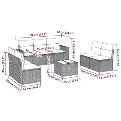 vidaXL Ensemble de canapés de jardin 8 pièces avec coussins résine tressée noir