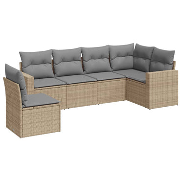 vidaXL Salon de jardin 6 pcs avec coussins beige résine tressée