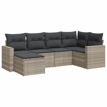 vidaXL Salon de jardin 6 pcs avec coussins Gris clair résine tressée