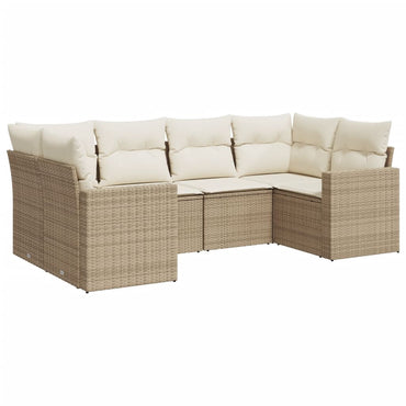 vidaXL Salon de jardin 6 pcs avec coussins beige résine tressée