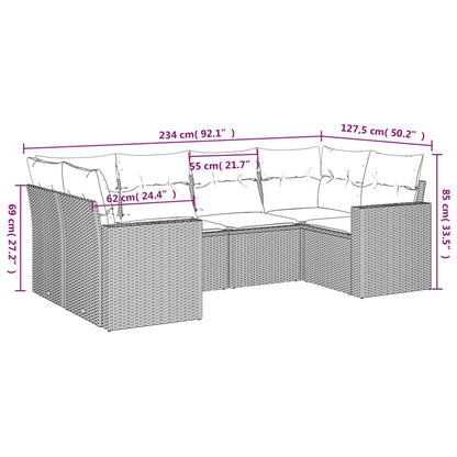 vidaXL Salon de jardin 6 pcs avec coussins beige résine tressée