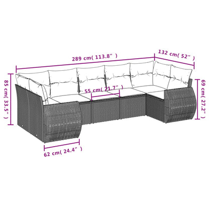 vidaXL Salon de jardin 7 pièces avec coussins en résine tressée beige