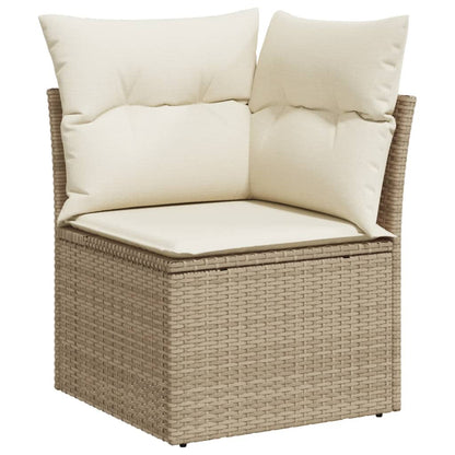 vidaXL Ensemble de canapés de jardin 4 pcs avec coussins en résine tressée beige